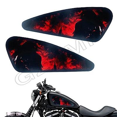 ハーレー　タンク用エンブレム　貼り付けタイプ2個セット　スカル ハーレー タンク用エンブレム 貼り付けタイプ2個セット スカル