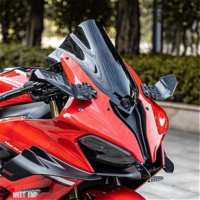 互換品 ヤマハ YZF-R3 YZF-R25 YZF-R125 T-MAX530 汎用バイクサイドウイングスポイラーフェアリング リアビューミラー付き_5