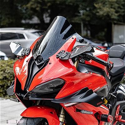 互換品 ヤマハ YZF-R3 YZF-R25 YZF-R125 T-MAX530 汎用バイクサイドウイングスポイラーフェアリング リアビューミラー付き_6