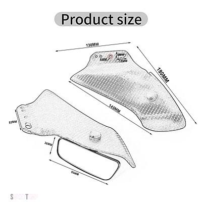 互換品 ZF R1 2000-2020 汎用バイクサイドウイングフェアリングスポイラーフランクスポイラーフェアリング ヤマハ ミラー付き | ブランド登録なし | 04