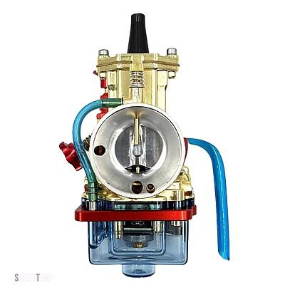 互換品 PWK28 30 32 34MM ヤマハ ジョグ ピットバイク バイク アクセサリー 電着ゴールド高速キャブレター ブルークリアオイルパン_7