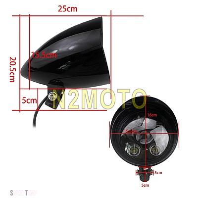 互換品 ハーレー ビレットアルミ 5.75 インチ LED ビレットバレットバイザーヘッドライトレトロバイク H4 ヘッドランプ スポーツスターチョッパーカスタ
