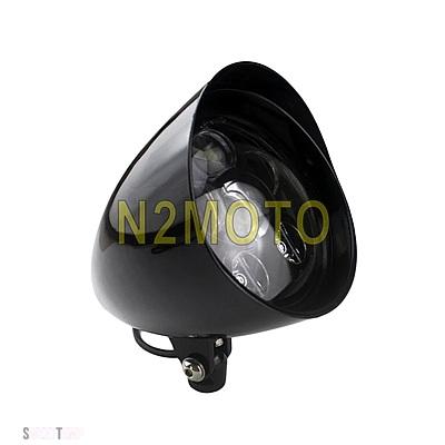互換品 ハーレー ビレットアルミ 5.75 インチ LED ビレットバレットバイザーヘッドライトレトロバイク H4 ヘッドランプ スポーツスターチョッパーカスタ