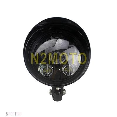 互換品 ハーレー ビレットアルミ 5.75 インチ LED ビレットバレットバイザーヘッドライトレトロバイク H4 ヘッドランプ スポーツスターチョッパーカスタ
