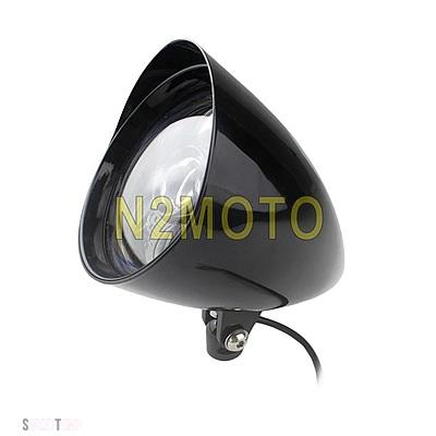 互換品 ハーレー ビレットアルミ 5.75 インチ LED ビレットバレットバイザーヘッドライトレトロバイク H4 ヘッドランプ スポーツスターチョッパーカスタ
