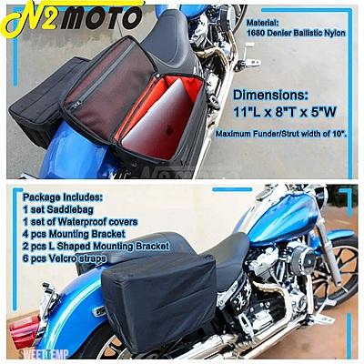 互換品 ESSENTIAL SADDLEBAG 1200 FAT BOB CUSTOM CLASSIC THUG CLUB STYLE サイド収納サドルバッグ ハーレー ダイナ スポーツスター ソフテイル_3