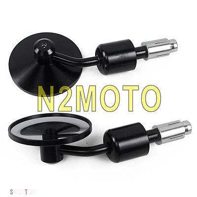 互換品 ホンダ ブラックバイク 7/8 インチ 22 MMハンドルバーエンドリアビューミラーヤマハ カフェレーサーチョッパー 1 インチハンドルバーサイドエン_8