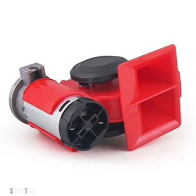 互換品 パーツそ他 12V 115DB 車用エアホーン レッド コンパクト デュアルトーン 電動ポンプ 大音量サイレン 車両 車 バイク トラック 自転車_4