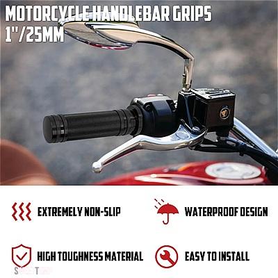 互換品 25MM CNC ツーリング ハーレー バイク 1インチハンドルバー ブラック ハンドグリップ スポーツスター ダイナ ソフテイル スーパーロー_3