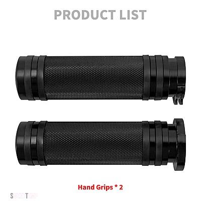 互換品 ハーレー バイク 1インチ 25MM ハンドグリップ 非電子ハンドルバーグリップ ブラック E ツーリング スポーツスター XL ダイナ ソフテイル BMW_4