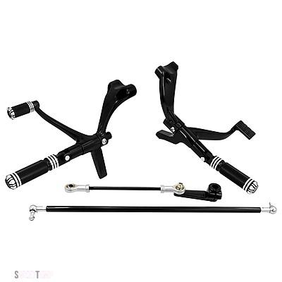 互換品 ハーレー バイク フォワード コントロール コンプリート キット フットペグ レバー リンケージ ブラック セット スポーツスター 48 72 883 アイ_9