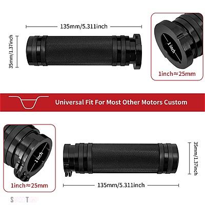 互換品 ハーレー バイク CNC 25MM 1インチ ハンドルバー ハンドグリップ アルミ ブラック/E ツーリング スポーツスター VRSC XR ダイナ ソフテイル FLHX_4