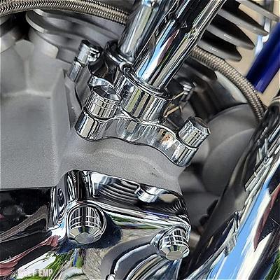 互換品 ハーレー 62 個ボルトカバーエンジンキットモータープライマリーボルトヘッドキャップツーリングロードキングストリートロードグライド 17-22 ソ_4