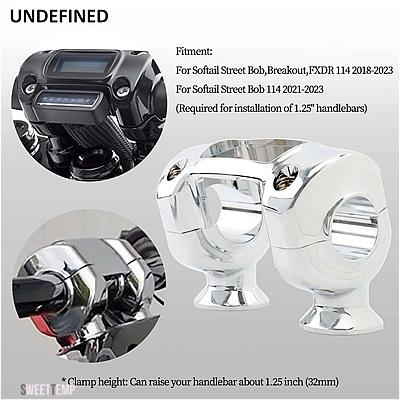 互換品 ハーレー モーター 2インチライザー 1.25インチハンドルバークランプ ソフテイル BREAKOUT 2018-UP FAT BOB FAT BOY 2018-UP SPORT GLIDE FXDR F