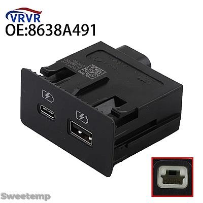 互換品 2023-2024用 三菱 8638A491 8638A317 車用USB AUXポート