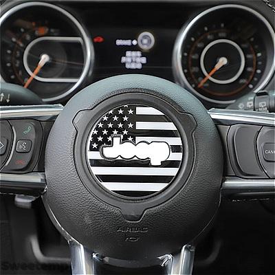 互換品 車用ステアリングホイールセンタートリムステッカー 内装装飾
