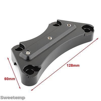 互換品 /ブラック バイクハンドルバークランプ 1インチ ハンドルバーライザー トップクランプ ハーレーダビッドソン ツーリングモデル 1997-2019用_4