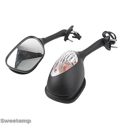 互換品 バイク用 リアビューミラー ウィンカーLEDライト付き 2005-2015用 スズキ GSXR600 GSXR750 2006-2015 GSXR1000 2個セット_4