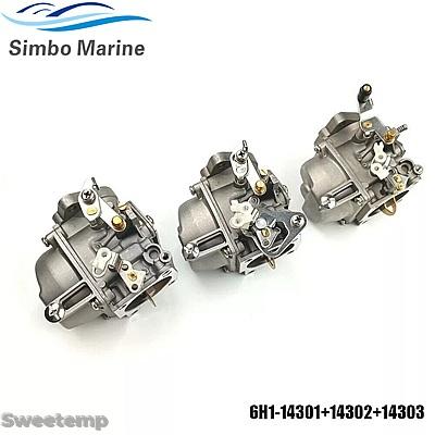ブランド登録なし - 取り替えっこ品 ヤマハ 2打つこと 90HP 1984 6H1-14301-04 6H1-14302-02 6H1-14303-05用 キャブレター協議会3個仕掛ける