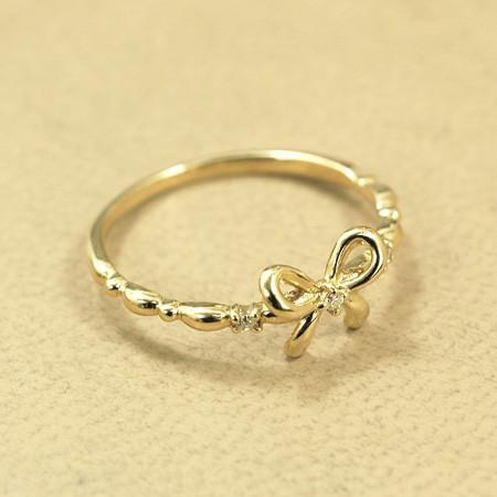 レディース ピンキーリング ダイヤモンド 10金イエローゴールド K10YG_1