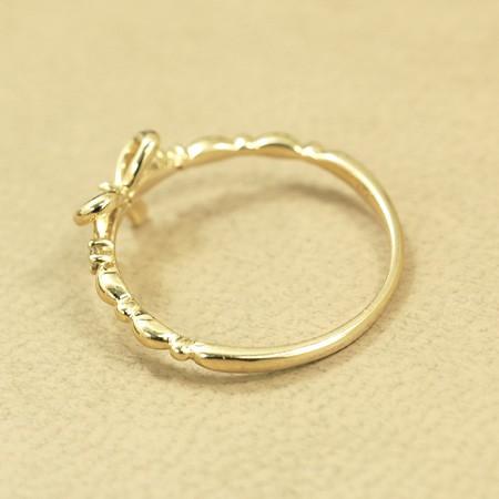 レディース ピンキーリング ダイヤモンド 10金イエローゴールド K10YG_2