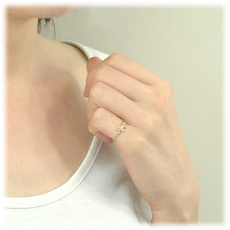 レディース ピンキーリング ダイヤモンド 10金イエローゴールド K10YG_3