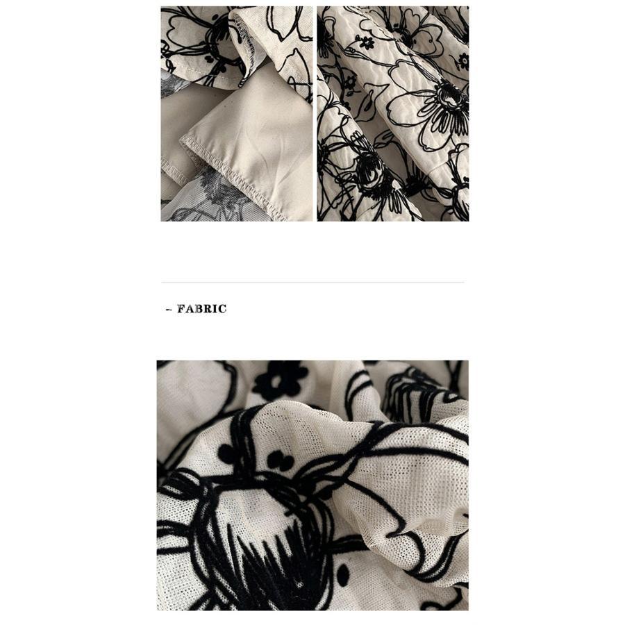 花柄スカート ロングスカート キレイ 花刺繍 フレアスカート