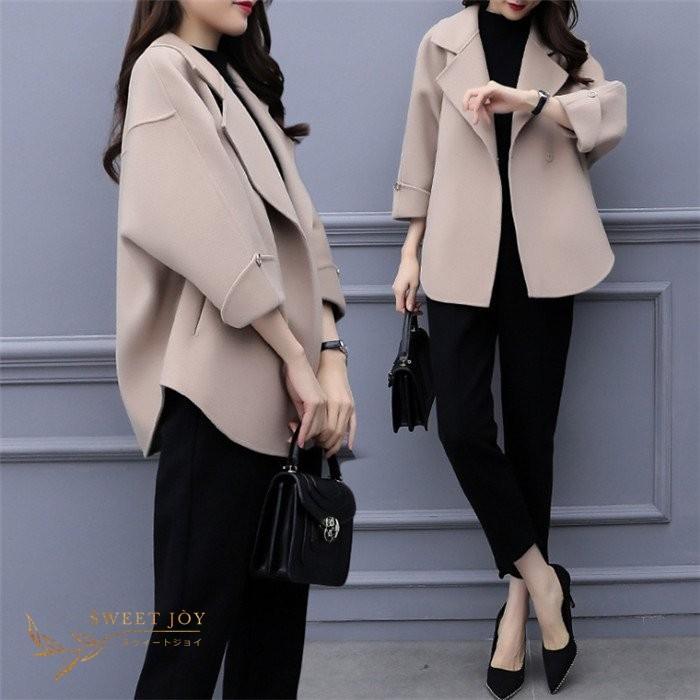 パンツセットアップ レディース ジャケット スーツパンツ テーパードパンツ ロング丈 2点セット 体型カバー 大きいサイズ スーツジャケット セレモニー 無地 Ccd 0012 Sweet Joy 通販 Yahoo ショッピング