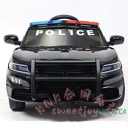 電動乗用カー 子供用 乗用玩具 リモコンカー KNK(株) 電動自動車 パトカー ラジコンカー 揺れ機能付き リモコン付き リアルな車体 屋外散歩 プレゼントの画像