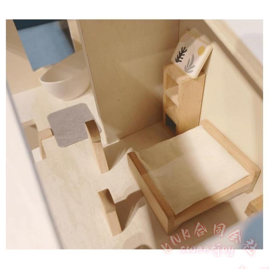木製ままごとドールハウス プリンセス風 KNK(株） シミュレーションヴィラ 王子・姫デザイン ごっこ遊び 知育玩具 収納しやすい 子供プレゼントに_4