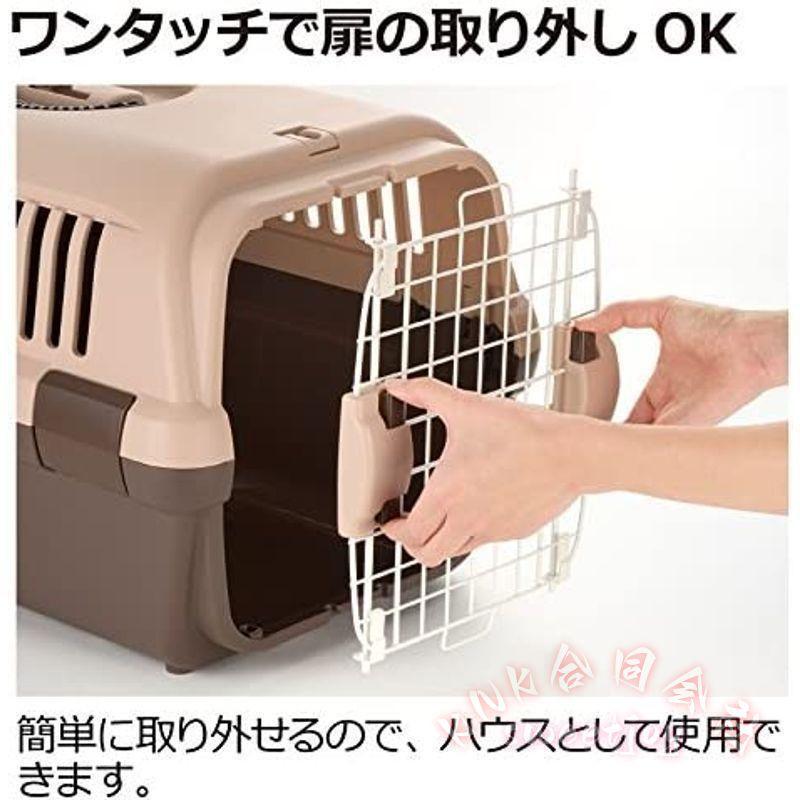 ペットキャリー 小型犬 猫用 ダブルドア S/Mサイズ KNK(株） 持ち運び 旅行 通院 安心設計 通気性 おしゃれ キャリーケース コンパクト ダークブラウンの画像