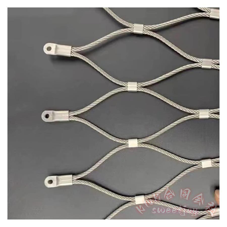 ステンレス鋼ロープネット メッシュ穴10cm 柔軟フェンスワイヤ KNK(株） 家禽ケージ 保護ネット 耐衝撃 安全ネット 屋外 転落防止 仕切り 防護 フェンスの画像