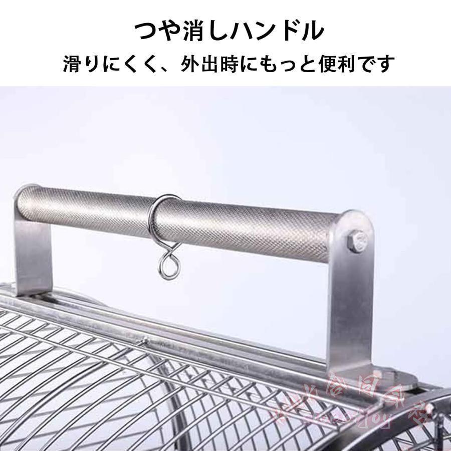 鳥用 キャリーかご ステンレス 携帯用 旅行ケージ 小型オウム KNK(株) バードケージ カナリア 鳥かご トレイ付き 通気性 お出かけ 通院 クリアで安心の画像