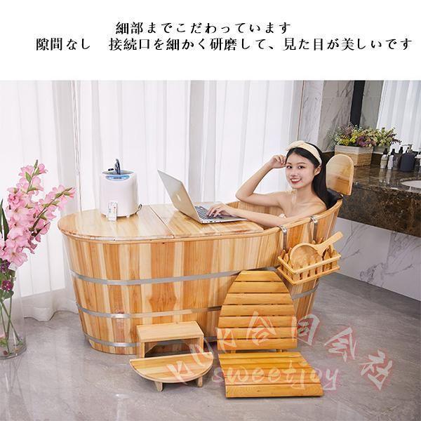 天然木製湯桶風呂おけ成人サイズ浴槽用KNK(株）家庭用-風呂バケツ多機能バスグッズ選べるサイズ木製桶サウナお風呂リラックス手触りなめらか-使いやすい_2