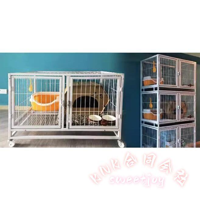 ペットゲージ ペットホテル ペットショップ クリニック 犬小屋 大型2段 KNK 業務用 多頭飼い ペットケージ 頑丈 仕切り付 省スペース 管理しやすい お手入れ簡単の画像