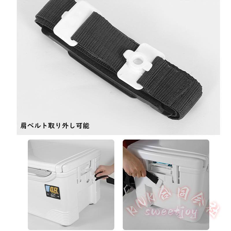 釣り用クーラーボックス 32/48L 大容量 72h保冷 KNK（株） 座れる頑丈ボディ 防水断熱 ハンドル/水栓/肩ベルト/キャスター付き 釣り保冷 キャンプの画像