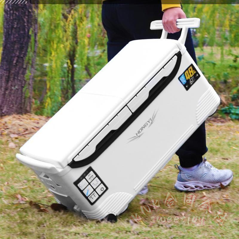 釣り用クーラーボックス 32/48L 大容量 72h保冷 KNK（株） 座れる頑丈ボディ 防水断熱 ハンドル/水栓/肩ベルト/キャスター付き 釣り保冷 キャンプの画像