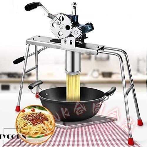 手動パスタメーカー 製麺機 水洗い可能 ステンレス製 KNK(株) そば うどん 生パスタ ダブルギア 高効率 ダブルハンドル 家庭用 業務用の画像