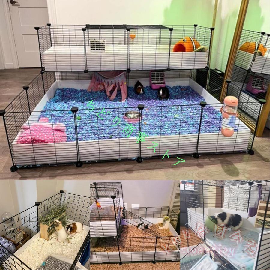 ハムスターケージ DIY小動物サークル エクササイズプレイハウス KNK(株） モルモット 小動物ハッチ 組み立て式 広々 回し車スペース 室内飼育の画像