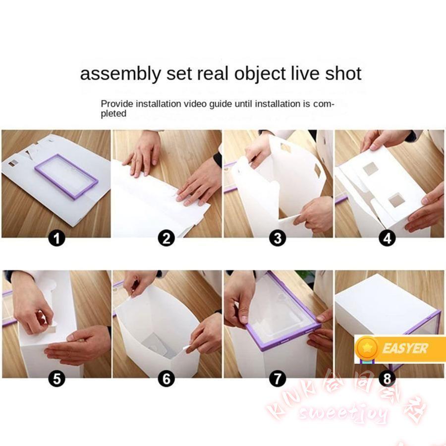 透明 靴箱 6PCS 折りたたみ式 ダストプルーフ 収納ボックス KNK(株） スタッキング可能 プラスチック 肥厚 靴収納 シューズケース 整理整頓 玄関 クローゼットの画像