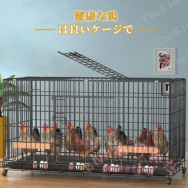 鶏用ケージ 大型 鶏かご 家庭用 飼育ケージ KNK(株) 家禽用ケージ 鶏舎 水入れ 餌入れ トレー付き 掃除しやすい 通気性 組み立て簡単 7-10羽の画像