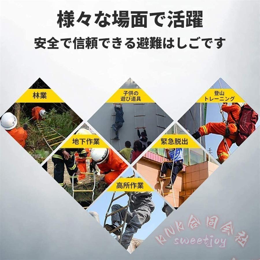避難はしご 救助用ロープはしご 耐荷重450kg KNK(株） 緊急救助 防災縄梯子 コンパクト収納 滑り止め 災害対策 壁面作業足場にもの画像