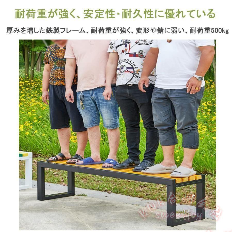 木製ガーデンベンチ 屋外 幅120/150/180cm KNK(株） 耐荷重約500kg 防水/耐日光 ガーデンファニチャー 遊園地/庭/公園用の画像