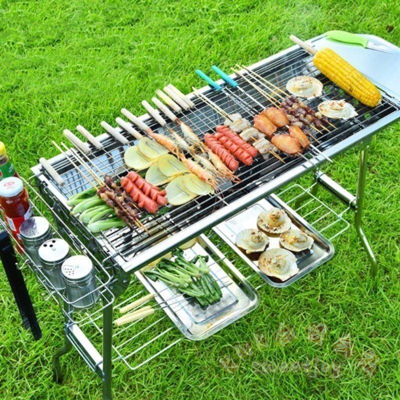大型BBQコンロ 折りたたみ 5-15人用 バーベキューコンロ KNK(株） 焚き火台 アウトドア鉄板焼き BBQ網付き キャンプ用 大人数パーティー 収納便利の画像
