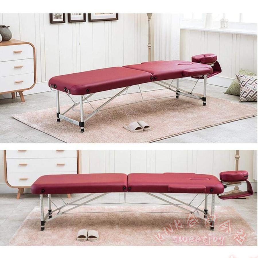 折りたたみマッサージベッド アルミ軽量 有孔タイプ KNK(株） 185×70cm 高さ48〜72cm調整 整体/施術/エステに ポータブルで持ち運び便利の画像