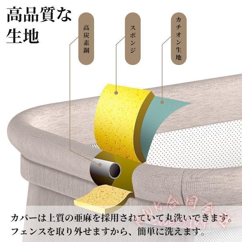 折りたたみベビーベッドゆりかごラック組立不要収納便利キャスター通気カバー洗濯送料無料 KNK(株） おしゃれ新生児ベビーベッドコンパクト_13