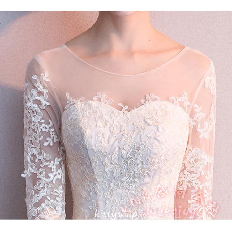 マーメイドドレス全5色レース7分袖ロングイブニング結婚式二次会おしゃれ高級感お呼ばれKNK(株）華やかで優雅なマーメイドラインドレス_12