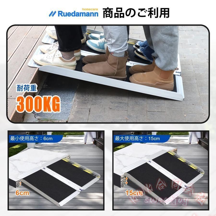 車椅子スロープ アルミ折りたたみ 耐荷重300kg KNK(株） 段差解消 玄関 