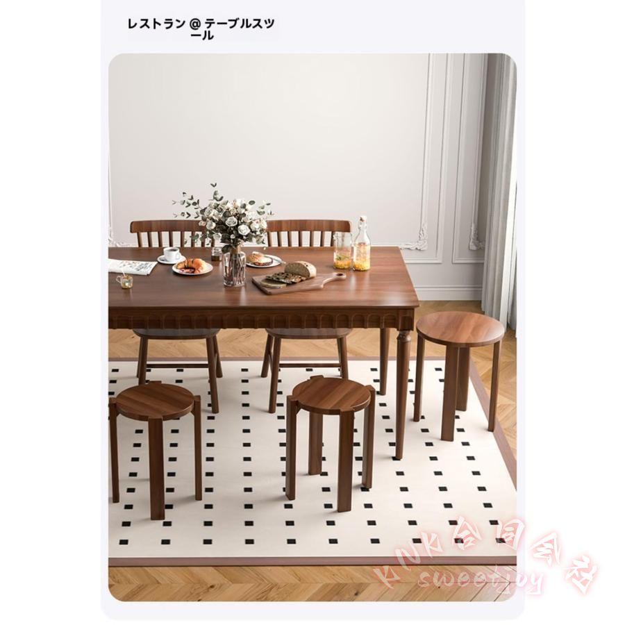 スツール 木製 スタッキングスツール 4脚セット KNK(株) 天然木 丸椅子 北欧 シンプル 完成品 サイドテーブルにも 積み重ね 省スペース_6