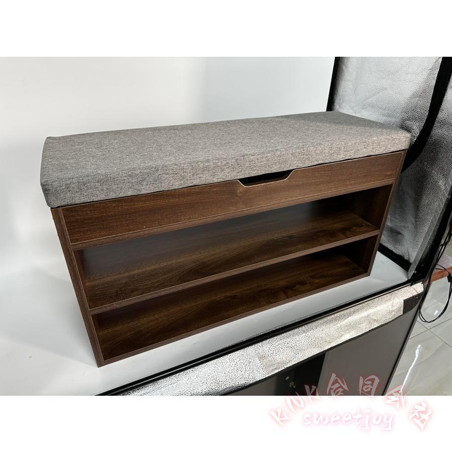 玄関ベンチ 幅80cm 耐荷重200kg KNK(株) 玄関椅子 収納ベンチ 靴棚 靴箱 玄関収納 小物収納 省スペース 簡単組み立て 玄関スツールの画像